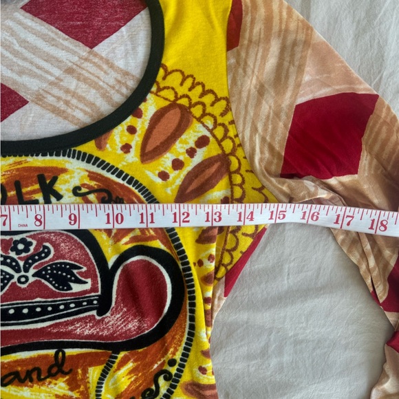 Vintage Custo Barcelona Long Sleeve Top Folk & Country Cowboy Hat Y2K Size Small - Picture 3 of 4